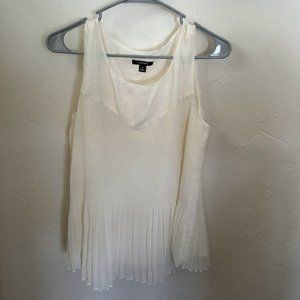 White Sleeveless Silky Blouse